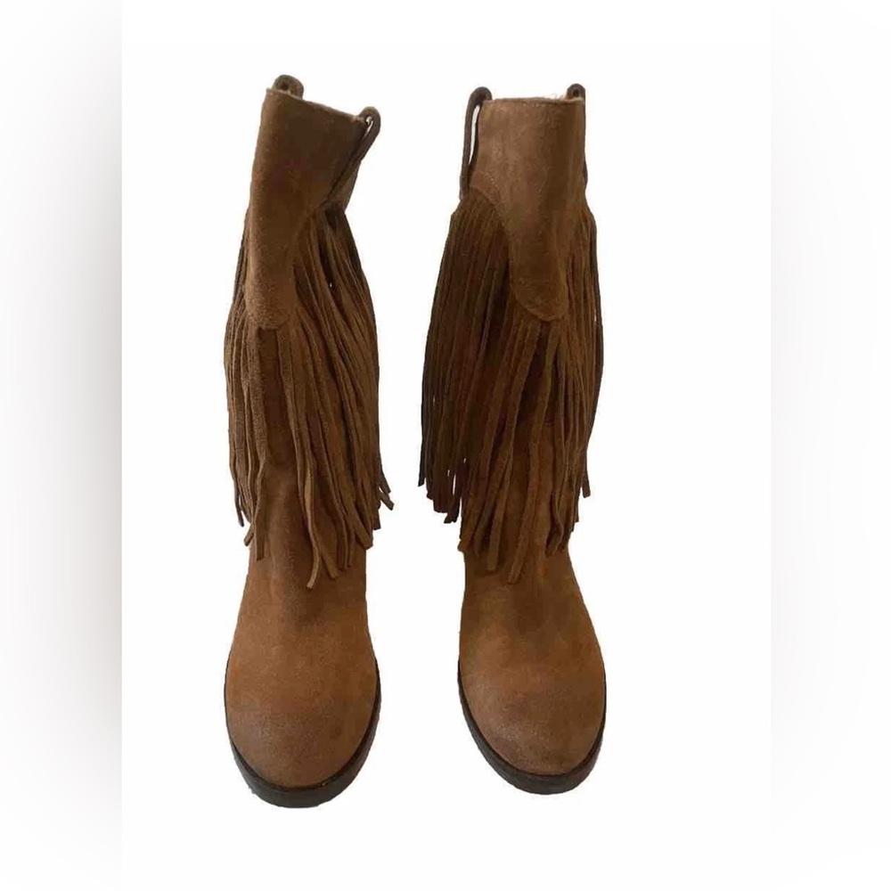 Lucky Brand Western Suede Boots - Brown